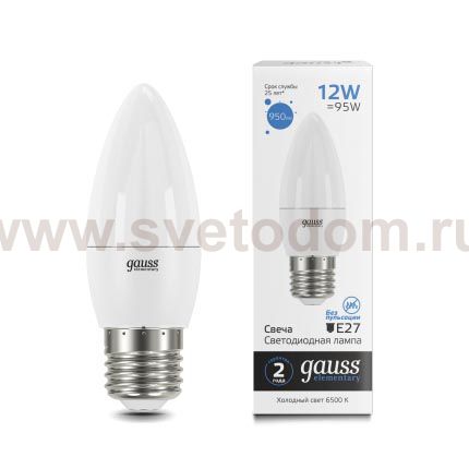 Лампа Gauss Elementary Свеча 12W 950lm 6500K E27 LED (30232)