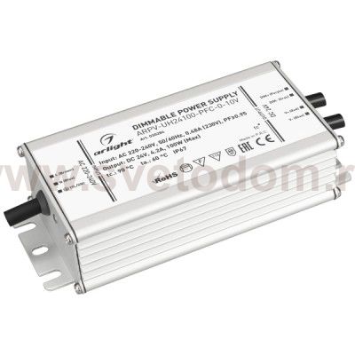Блок питания ARPV-UH24100-PFC-0-10V (24V, 4.2A, 100W) (Arlight, IP67 Металл, 7 лет) Arlight 30284