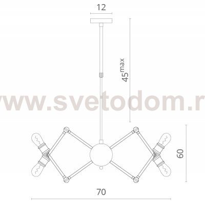 Люстра паук лофт Divinare 3037/03 SP-12 FORMICA
