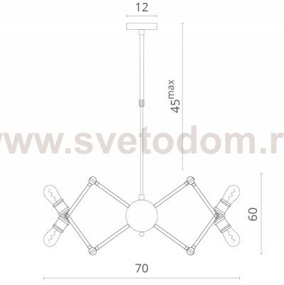 Люстра паук лофт Divinare 3037/03 SP-8 FORMICA