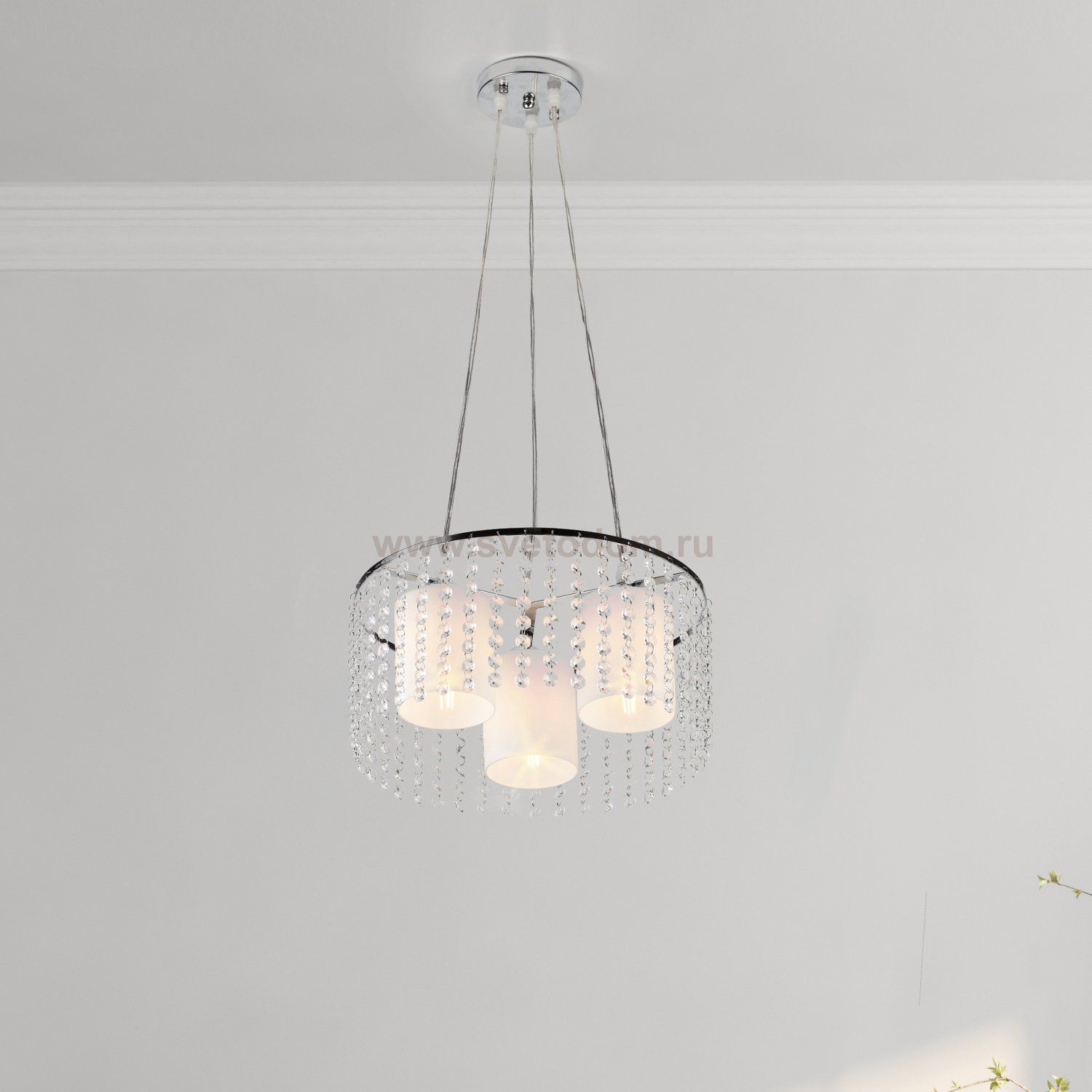 Светильник подвесной (подвес) Rivoli Rosco 3041-203 3 * E27 60 Вт хрусталь модерн