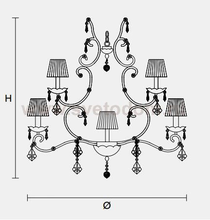 Подвесной светильник Masiero CLASSICA 3089 6+6+1