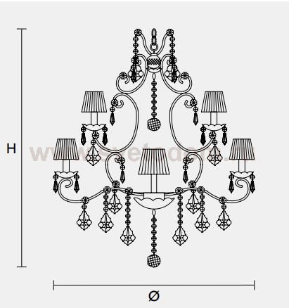 Подвесной светильник Masiero CLASSICA 3089 8+8+1