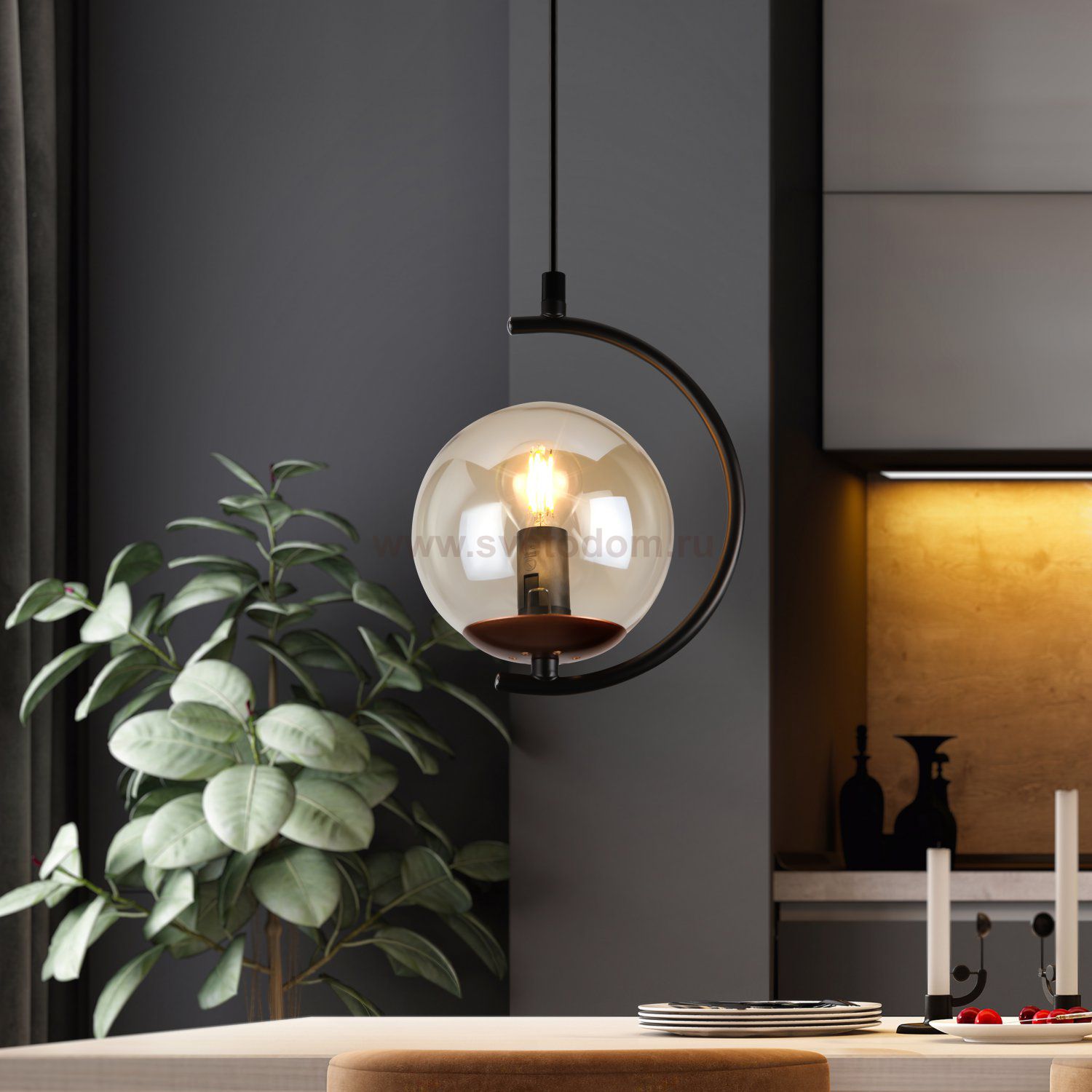 Светильник подвесной (подвес) Rivoli Marlen 3103-201 1 * E14 40 Вт модерн