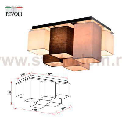 Светильник потолочный Rivoli Inclementia 3120-306 6 х Е14 40 Вт модерн для натяжных потолков