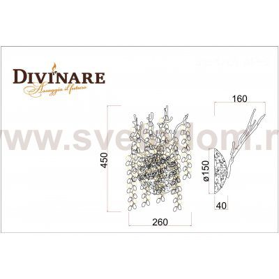 Светильник настенный Divinare 3134/01 AP-2 SALICE