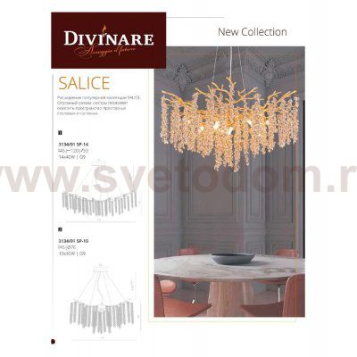 Светильник подвесной Divinare 3134/01 SP-14 SALICE