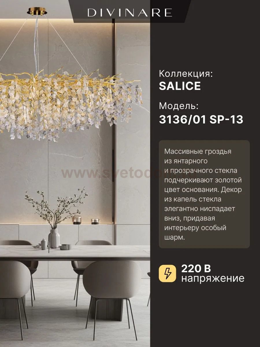 Светильник подвесной Divinare 3136/01 SP-13 SALICE