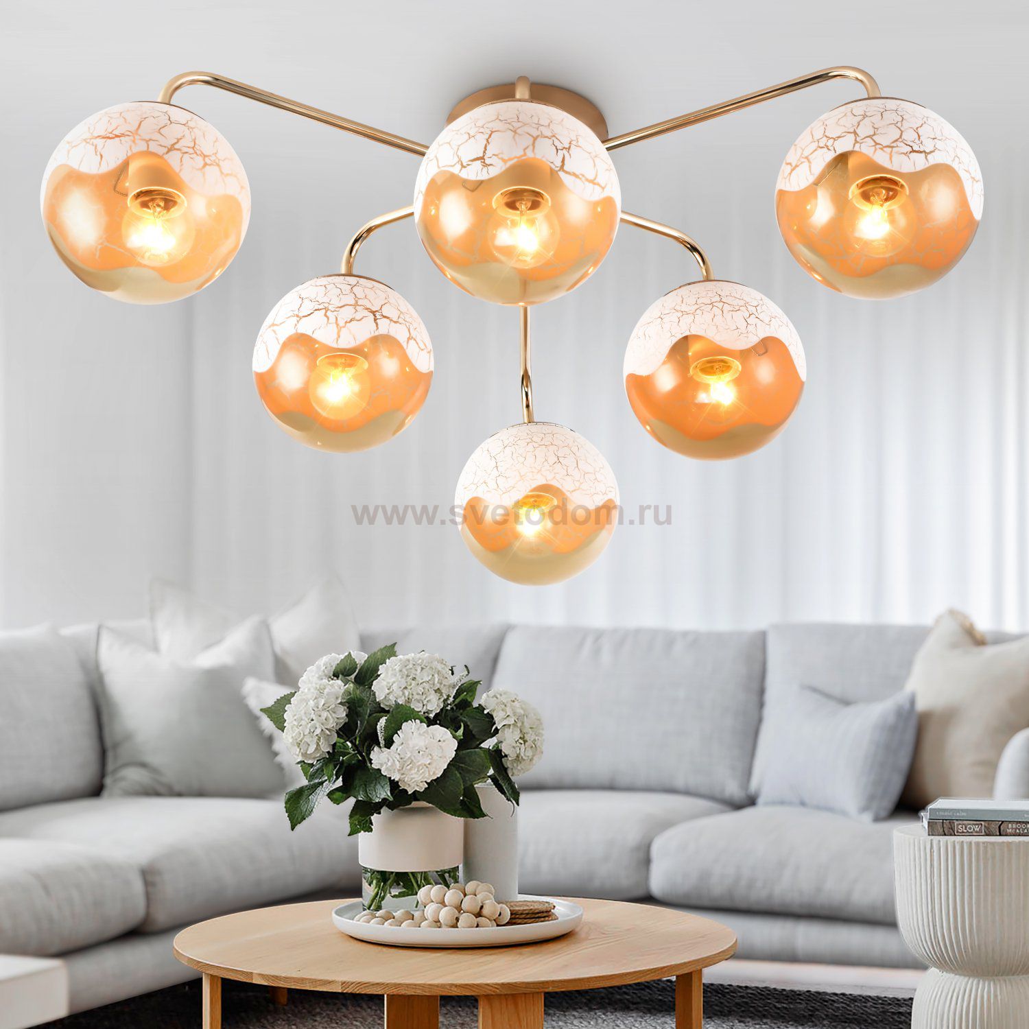 Люстра Rivoli Avril 3140-305 6 х Е27 60 Вт модерн