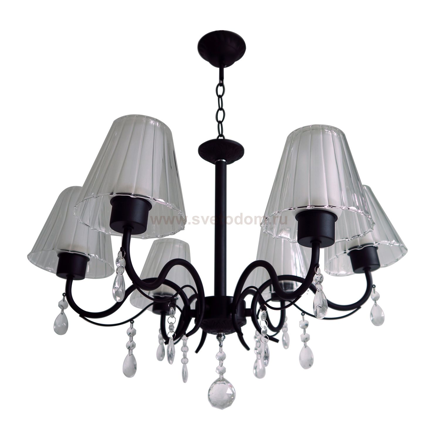 Люстра классическая с хрусталем Экономсвет 31478/6BK WT+CL