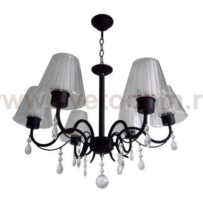 Люстра классическая с хрусталем Экономсвет 31478/6BK WT+CL