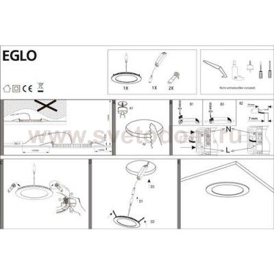 Встраиваемый и накладный светильник Eglo 31675 FUEVA 1