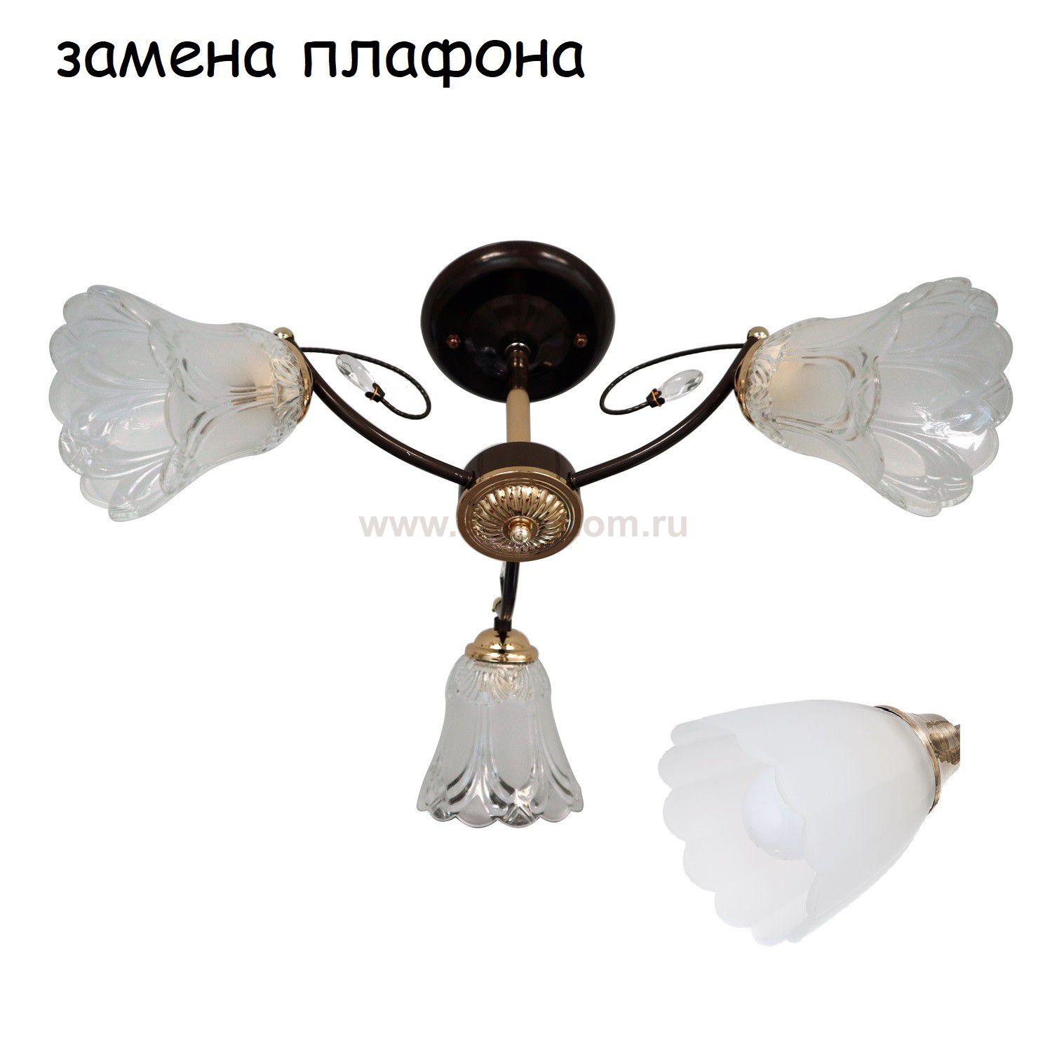 Люстра классическая 31687N/3CF+GD WT Экономсвет