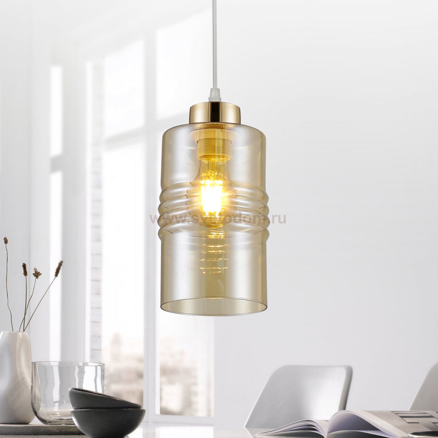 Светильник подвесной (подвес) Rivoli Lanna 3174-201 1 х Е27 40 Вт модерн потолочный