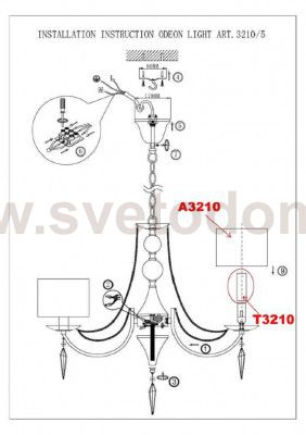 Люстра Odeon light 3210/5 OFELIA