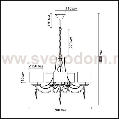 Люстра Odeon light 3210/5 OFELIA