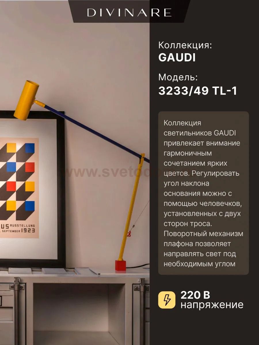 Офисная настольная лампа Divinare GAUDI 3233/49 TL-1