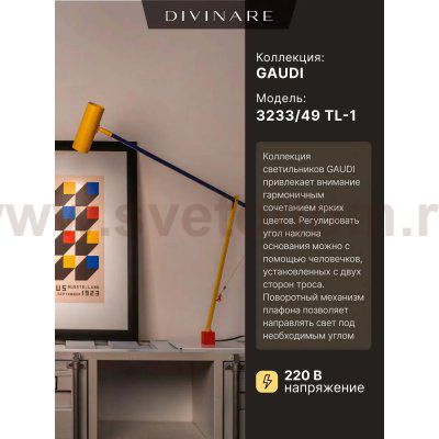 Офисная настольная лампа Divinare GAUDI 3233/49 TL-1