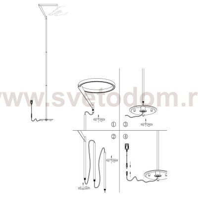 Торшер Divinare SOLE 3234/06 PN-1