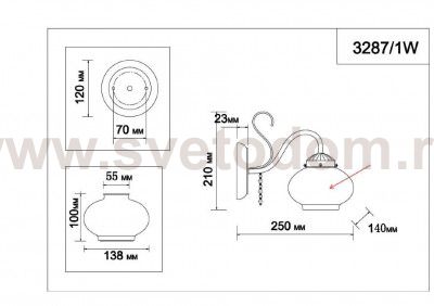 Светильник настенный бра Lumion 3287/1W EMILINA