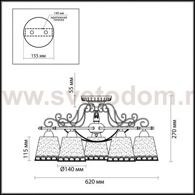 Люстра потолочная Lumion 3308/5C TOINETTA