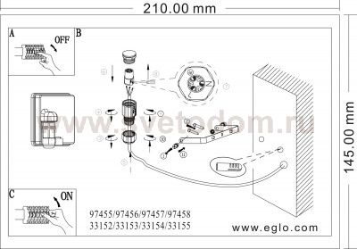 Ландшафтный cветодный спот Eglo 33155 FAEDO 3