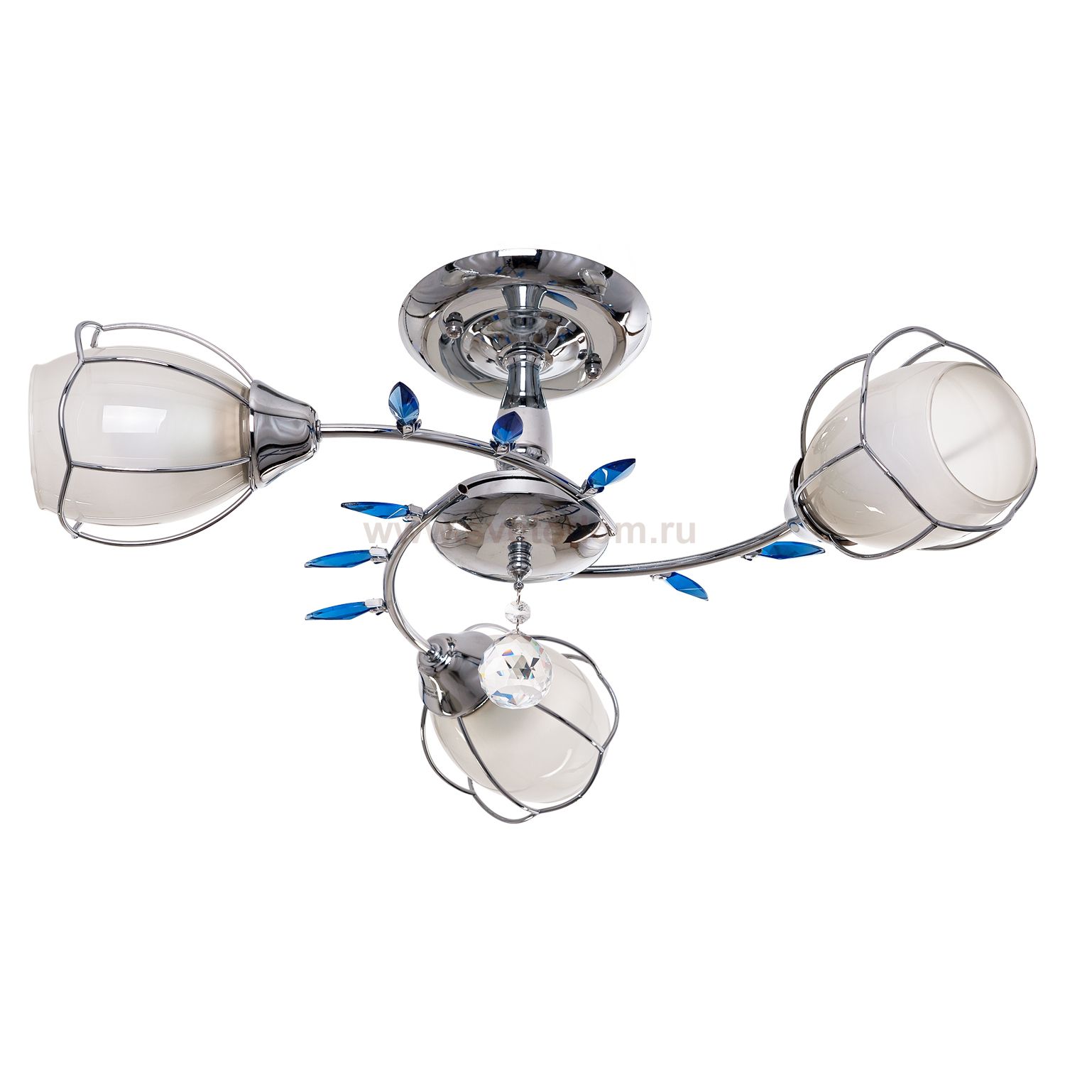 Люстра эконом Экономсвет 33748/3CR WT BL