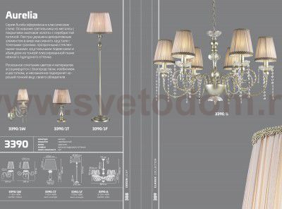 Светильник настенный бра Odeon light 3390/1W AURELIA