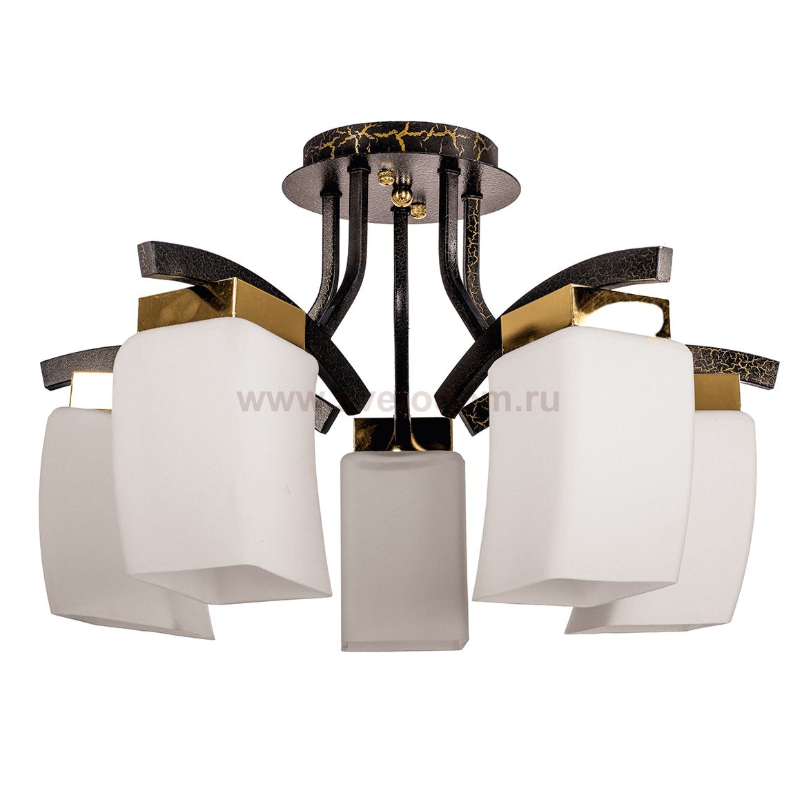 Светильник ЭкономСвет 33921/5FGD+BKD WT