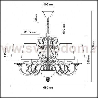 Люстра Odeon light 3396/5 ZIBILLE