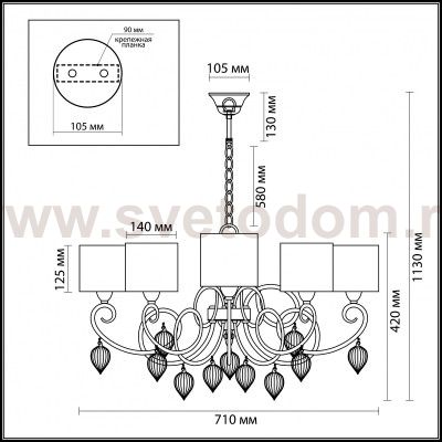 Люстра Odeon light 3397/6 IDERINA