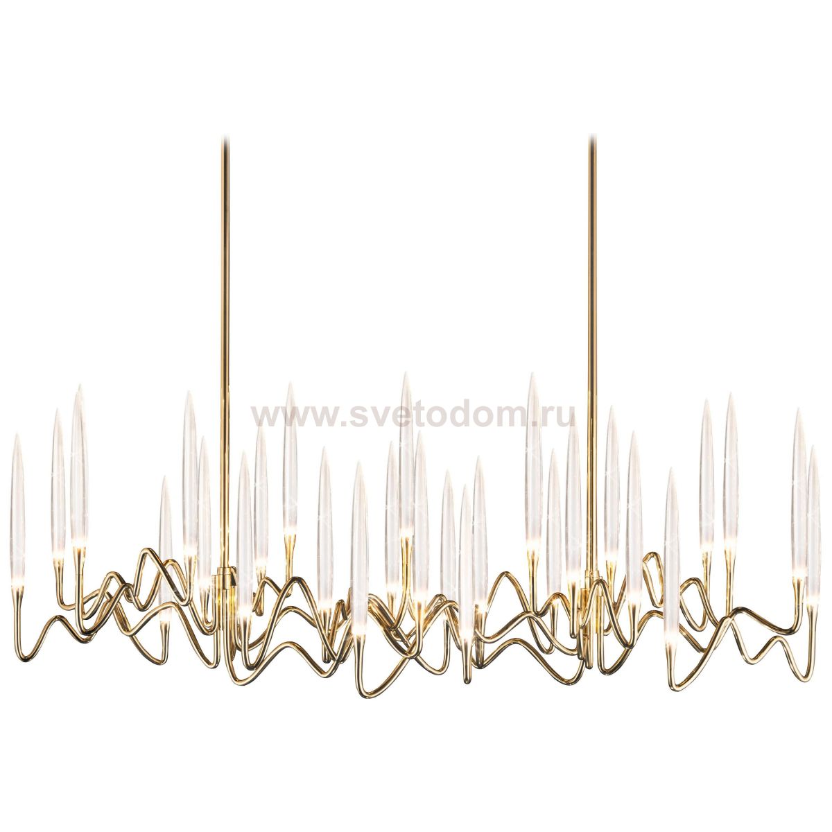 Люстра На Штанге Il Pezzo Chandelier Brass And Crystals L120 By Imperiumloft