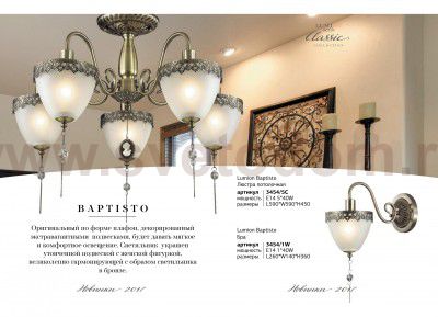 Светильник настенный бра Lumion 3454/1W BAPTISTO