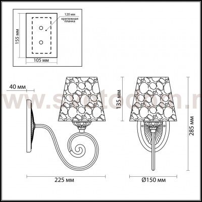 Светильник настенный бра Lumion 3465/1W IZIDORA