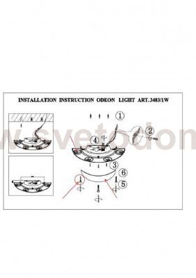 Светильник настенный бра Odeon light 3483/1W KANTI