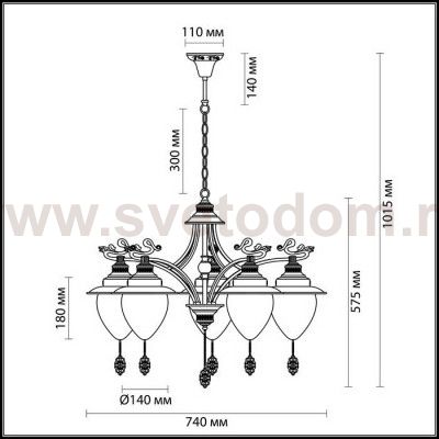 Люстра подвесная Lumion 3495/5 PRANA