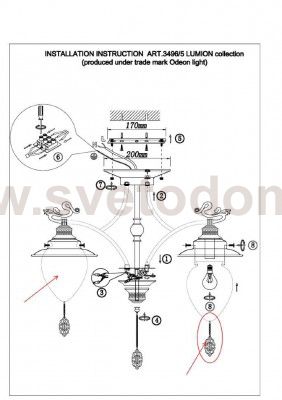 Люстра потолочная Lumion 3496/5 PRANA