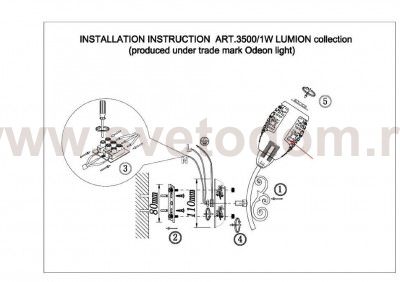 Светильник настенный бра Lumion 3500/1W MELBANO