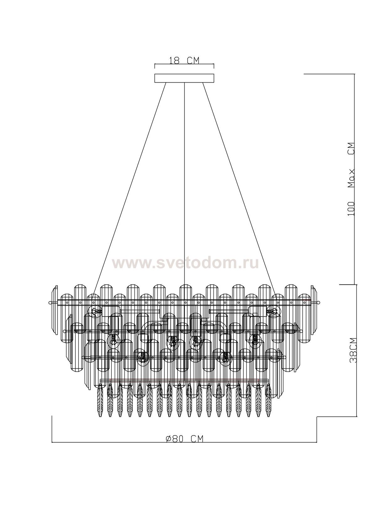 Светильник подвесной Divinare 3510/02 SP-18 BELLATRIX