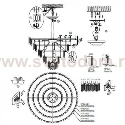 Каскадные люстры  Divinare 3511/02 LM-16 ROSIE