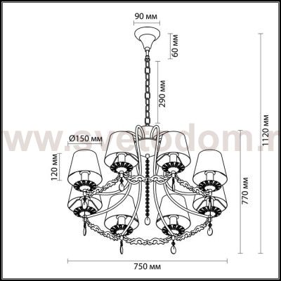 Люстра Lumion 3512/8 NEVISSIMA