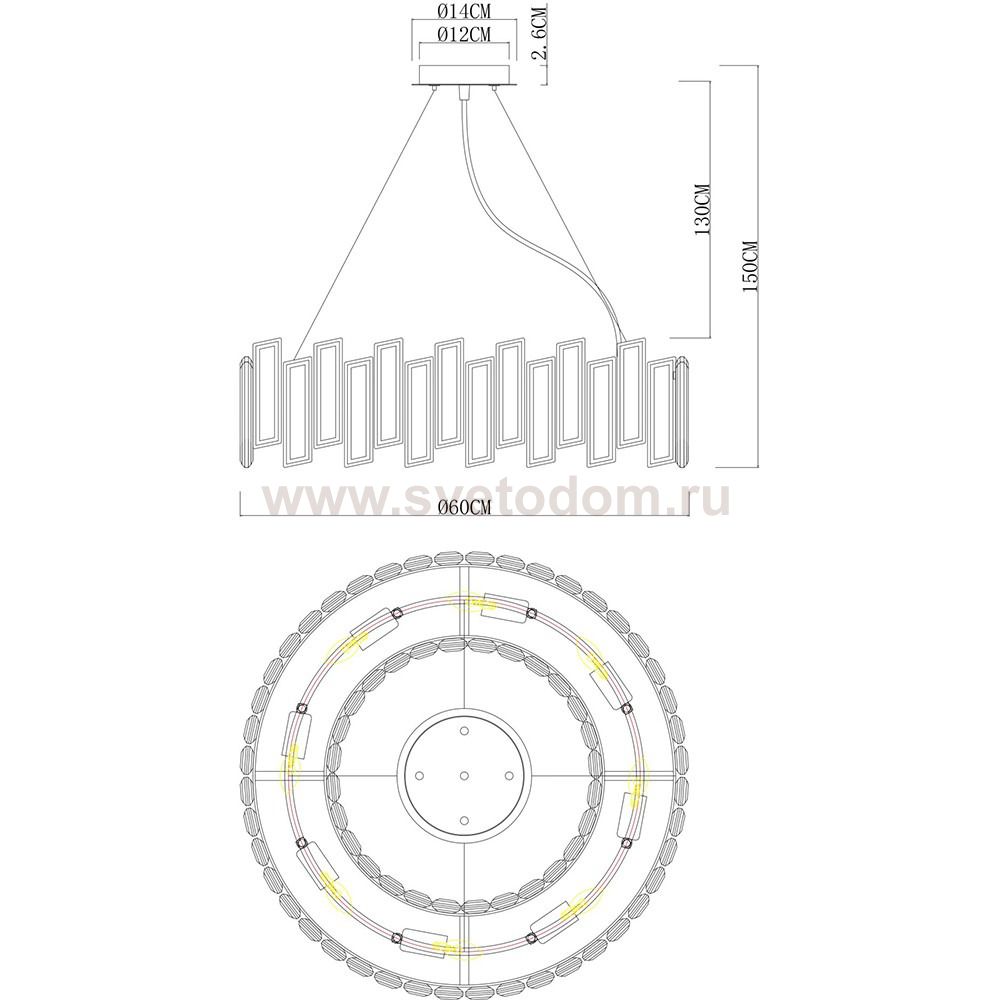 Подвесные люстры  Divinare 3512/02 LM-8 ROMILDA