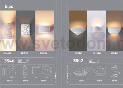 Настенный светильник Odeon light 3550/1W GIPS