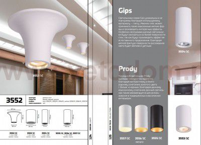 Потолочный накладной светильник Odeon light 3554/1C GIPS