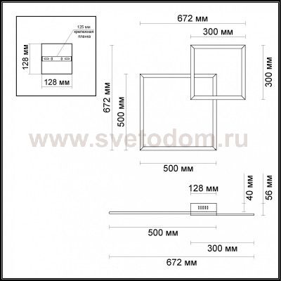 Настенно - потолочный светильник Odeon light 3558/30CL QUADROLED
