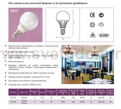 Лампа светодиодная Novotech 357133 серия 35713