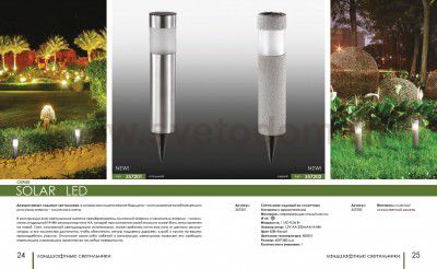 Светильник садовый на солнечных батареях с выключателем Novotech 357202 SOLAR