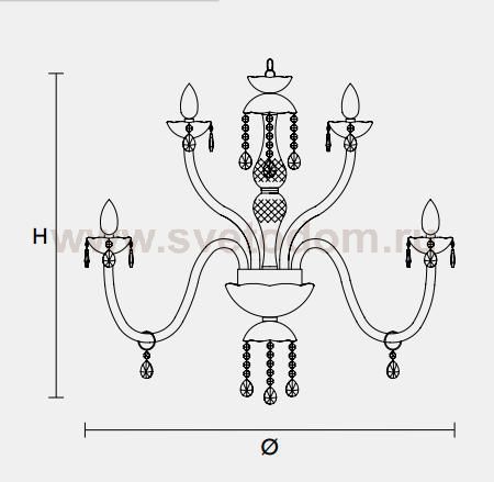 Подвесной светильник Masiero CLASSICA 3587 8+4
