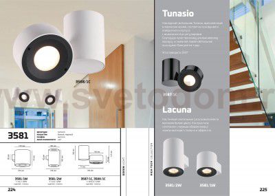 Потолочный накладной светильник Odeon light 3587/1C TUNASIO