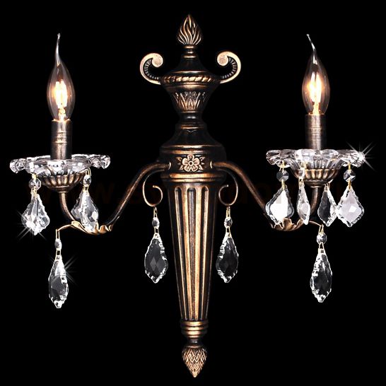 Светильник Eurosvet 3641/2 черный с золотом/прозрачный хрусталь  Strotskis